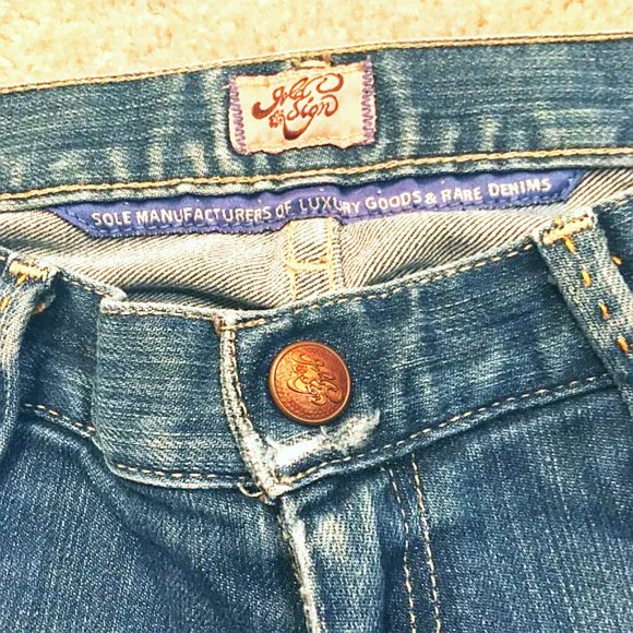 WOMEN'S GOLD SIGN STRAIGHT LEG DENIM JEANS WOMENS SIZE 25 DESIGNER BLUE PANTS - Picture 6 of 7
